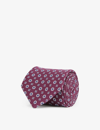 Reiss Mens Bordeaux Budelli Floral-print Silk Tie