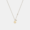 COACH OUTLET CANCER COIN PENDANT NECKLACE