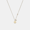 Coach Outlet Pisces Coin Pendant Necklace In Yellow