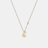 Coach Outlet Taurus Coin Pendant Necklace In Yellow
