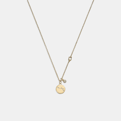 Coach Outlet Aries Coin Pendant Necklace In Yellow