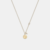 Coach Outlet Gemini Coin Pendant Necklace In Yellow