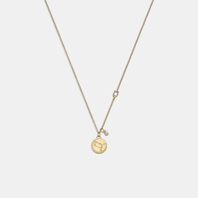 Coach Outlet Gemini Coin Pendant Necklace In Yellow