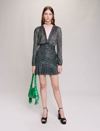 Maje Runnylini Dress In Dark Green