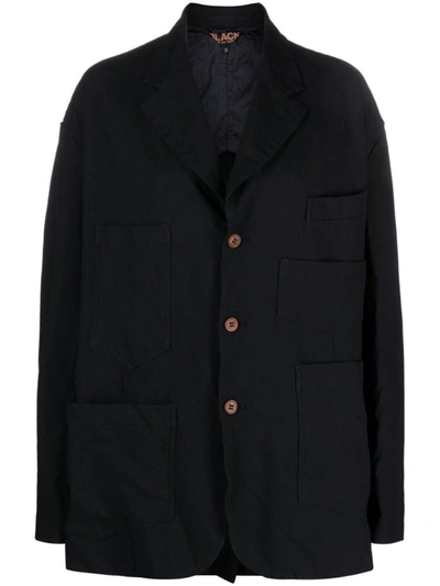 Comme Des Garçons Single-breasted Wool Jacket In Black