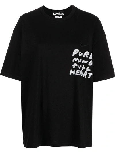 Comme Des Garçons Printed Cotton T-shirt In Black