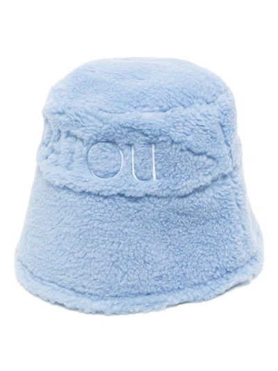 Patou Embroidered-logo Bucket Hat In Blue