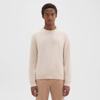 Theory Hilles Crewneck Sweater In Cashmere In Wheat