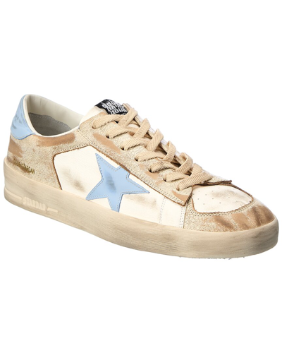 Golden Goose Stardan Leather Sneakers In White