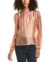Gracia Sheer Mock Neck Top In Pink