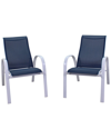 Courtyard Casual Santa Fe 2 Aluminum Sling Reclining Chairs In White