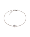 Diamond Select Cuts Silver 0.03 Ct. Tw. Diamond & Sapphire Eye Bracelet