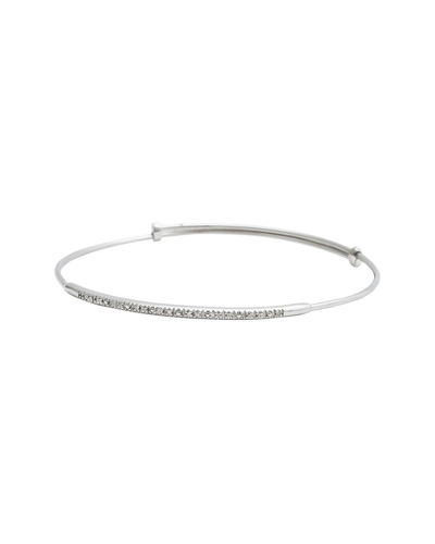 Gemstones Silver Diamond Adjustable Bangle Bracelet