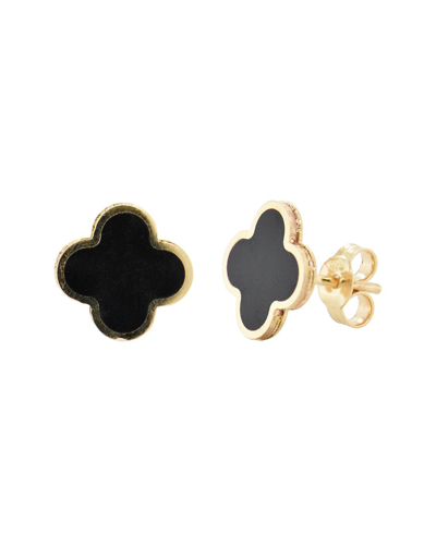 Italian Gold 14k Onyx Chubby Hoops