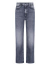 Mother The Ditcher Cropped Straight Jeans In Gray