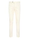 Pt Torino Back Slit Stretch Cotton Blend Trousers In Cream