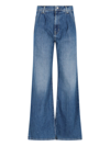 Nili Lotan Megan High-rise Stretch Wide-leg Jeans In Blue