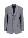 Nili Lotan Boyfriend Single-breasted Jacket In Gray