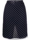 Miu Miu Polka Dot Chiffon Skirt In Blue