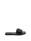 Tory Burch Double-t Leather Sport Slide Sandal In Black