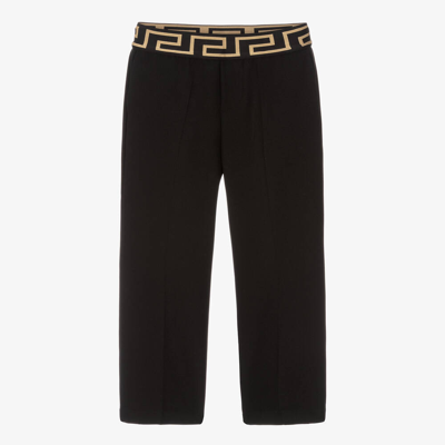 Versace Kids' Boys Black Greca Trousers