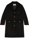 GUCCI `DOUBLE G` EMBROIDERED COAT