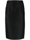 Versace Grain De Poudre Pencil Midi Skirt In Black  