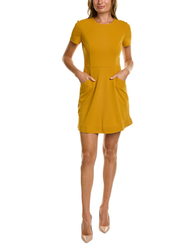 Donna Morgan Crepe Mini Dress In Yellow