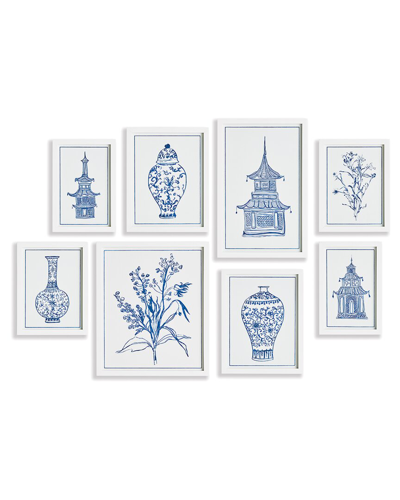 Napa Home & Garden Set Of 8 Chinoiserie Gallery In Blue