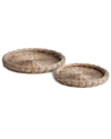 Napa Home & Garden Set Of 2 Jules Round Trays In Grey