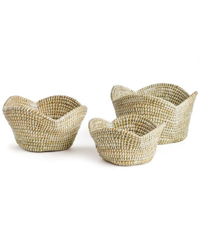 Napa Home & Garden Set Of 3 Rivergrass Lotus Baskets In White