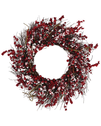 Napa Home & Garden Snowy Ilex Berry Wreath 24 In Red