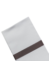 Bombacio Linens Bombacio Bistro Set Of 4 Natte White With Maroon Stripe Napkins In White