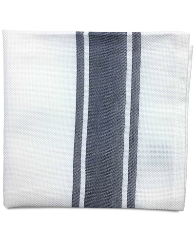 Bombacio Linens Bombacio Bistro Natte White With Charcoal Set Of 4 Napkins