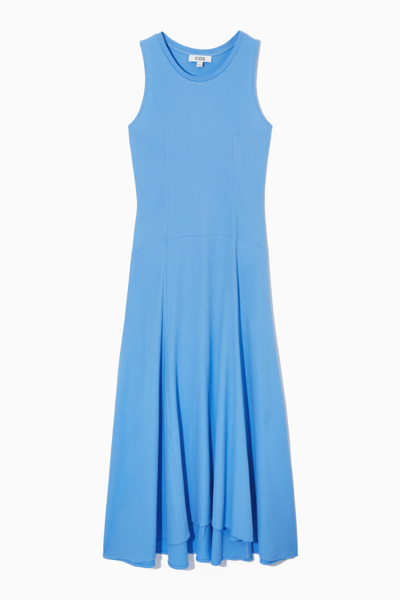 Cos Cotton-jersey Sleeveless Maxi Dress In Blue
