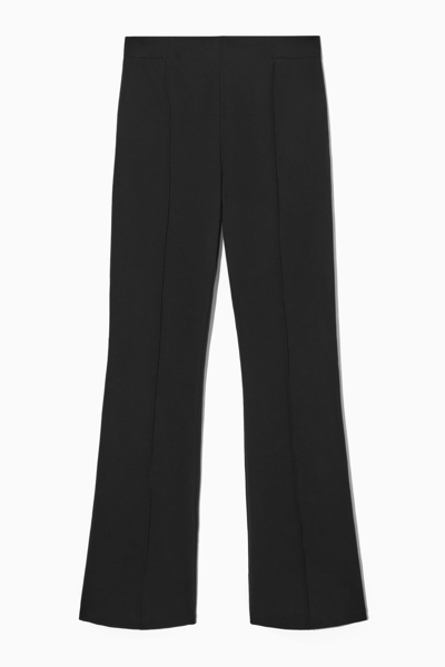 Cos Pintucked Kick-flare Trousers In Black