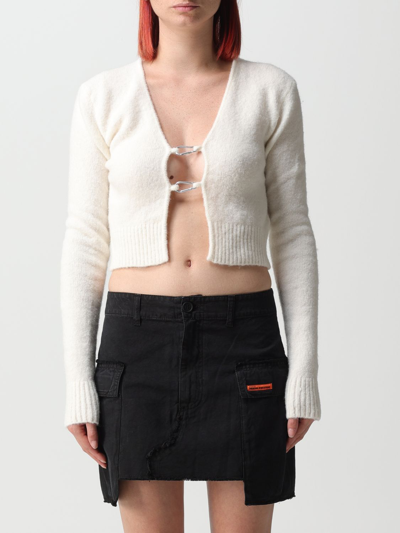 Heron Preston Carabiner Knit Cardigan In Ivory