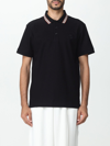 Burberry Icon Stripe Cotton Polo Shirt In Black