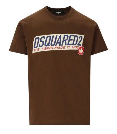 DSQUARED2 DSQUARED2  SUPER NEGATIVE DYED COOL BROWN T-SHIRT