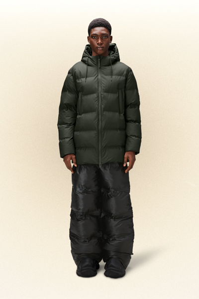 Rains Alta Puffer Parka In Green