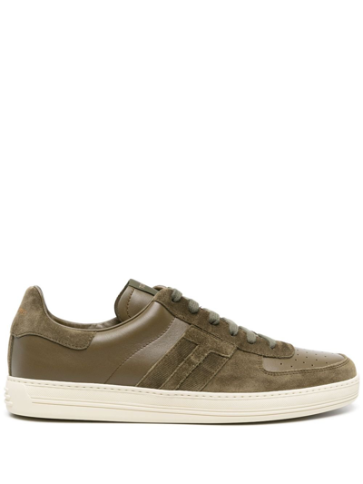 Tom Ford Green Warwick Leather Trainers