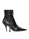 Balenciaga Cagole 50 Ankle Boots In Lamb Leather In Black