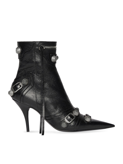 BALENCIAGA CAGOLE 90 MM WOMEN`S ANKLE BOOTS IN BLACK