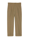 GUCCI CHECKED WOOL TROUSERS WITH PATCH