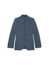GUCCI JACKET IN LINEN AND GG JACQUARD COTTON