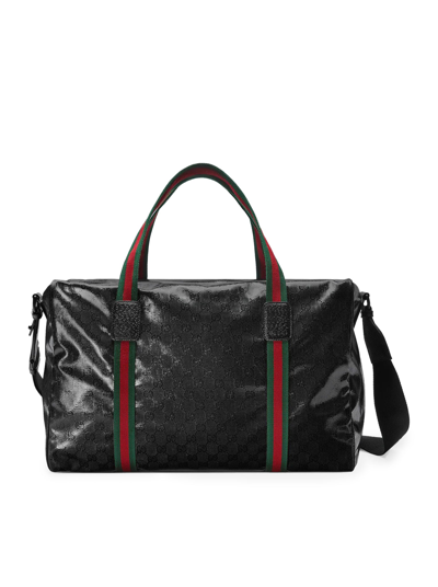 Gucci Large Travel Bag With Web Detail In Black