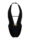 DOLCE & GABBANA ONE-PIECE SWIMSUIT WITH LOGO PLAQUE