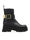 Chloé Owena Buckled Leather Ankle Boots In Black