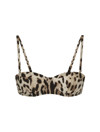 Dolce & Gabbana Bikini Top With Iconic Animalier Print And Pvc Clutch In Multicolour