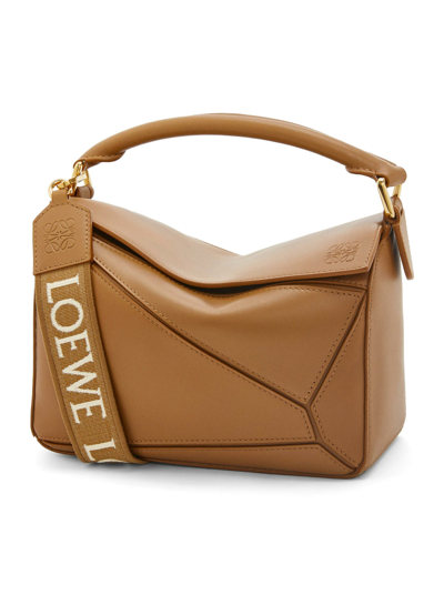 Loewe Small Leather Puzzle Top-handle Bag In Brown
